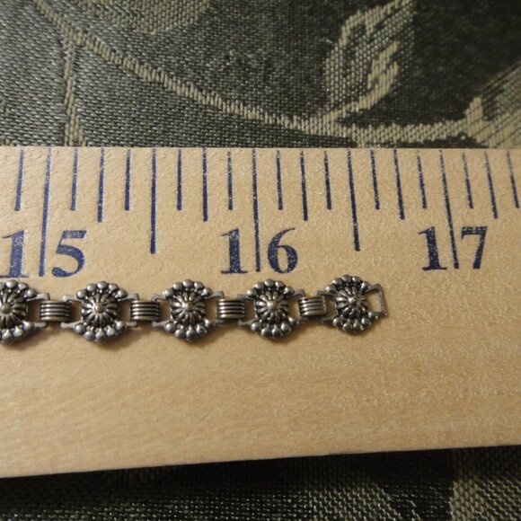 Necklace Blue Faux Turquoise Silver Tone Leaves Choker 16.5" - Picture 11 of 11